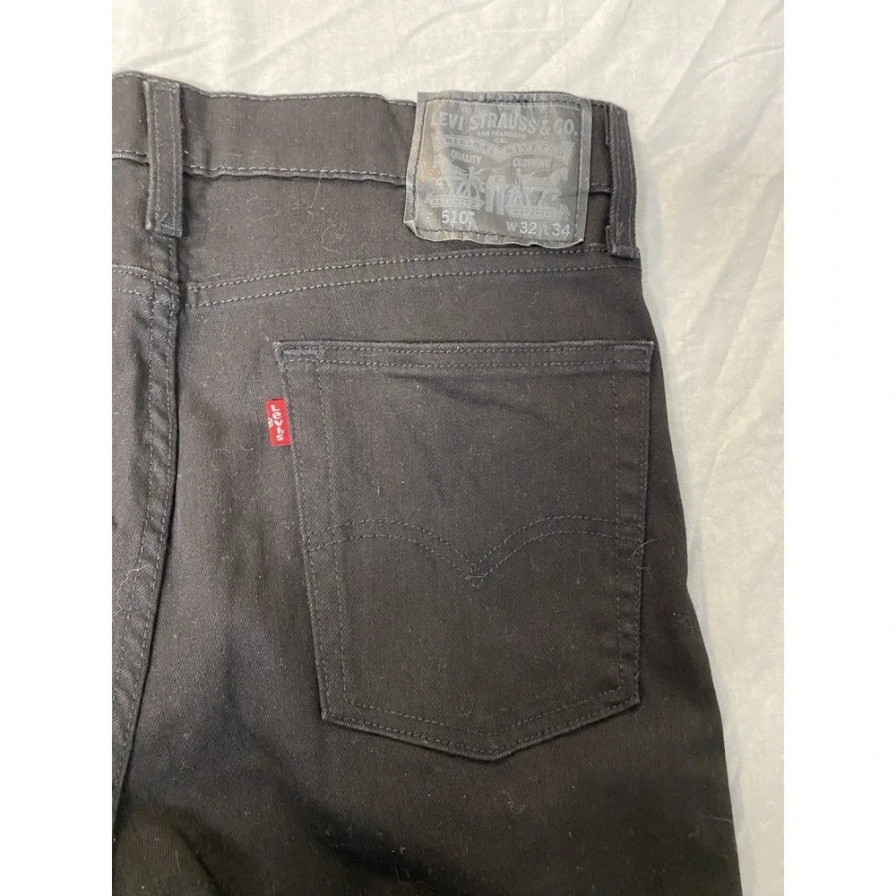 Levi's 510 Skinny Jeans Black 32x34 Mens‎ 2019 WaterLess Stretch Denim